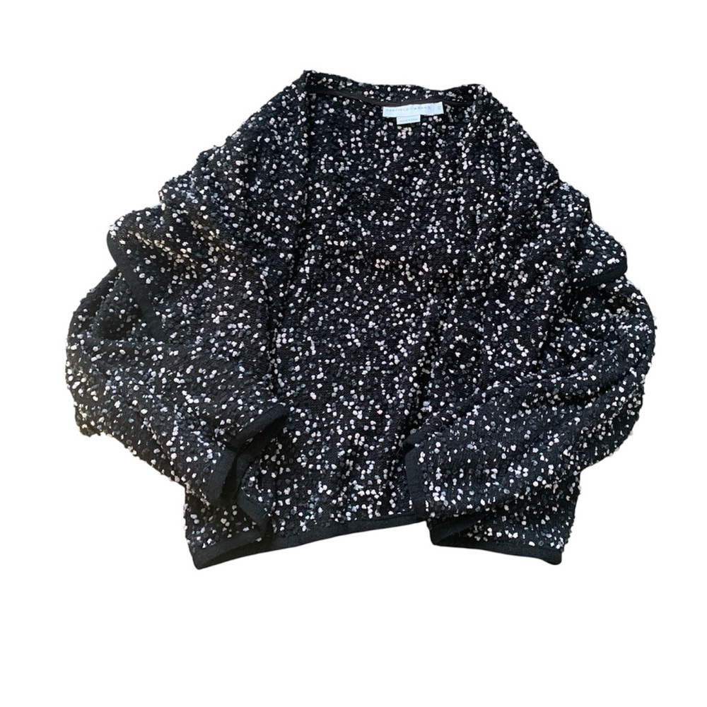 Garfield & Marks Black & White Textured Cardigan Sweater 12